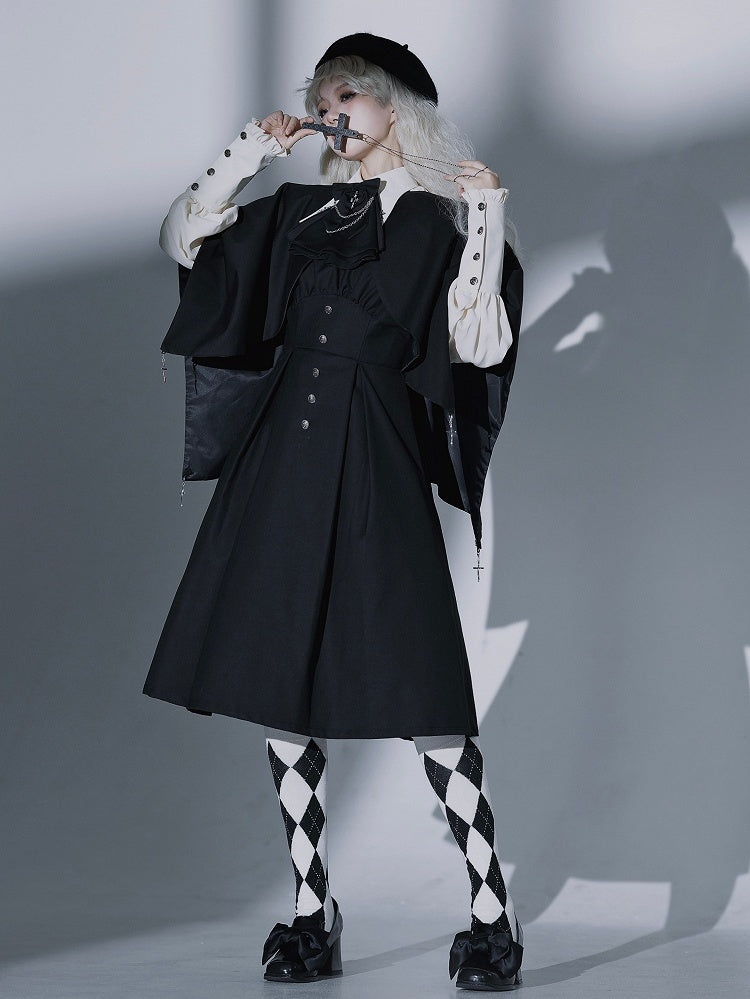 Daily Dress Waist Square Neckline Fit Slim Black