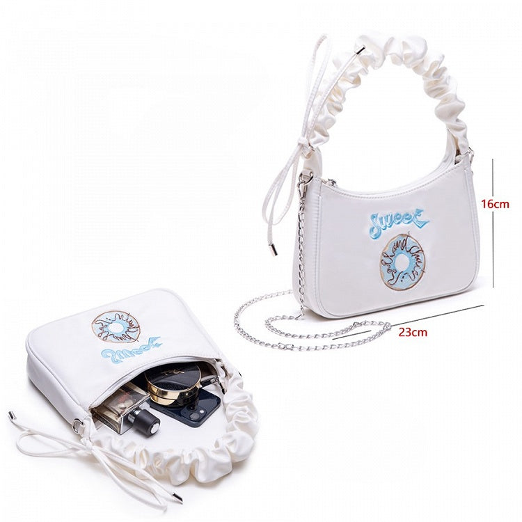 Black Bag Delicate Embroidery With Chic CrossbodyShoulder