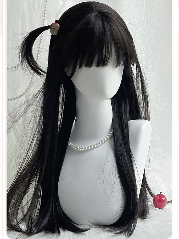 Air 70CM Straight Wig Length Bangs Black With