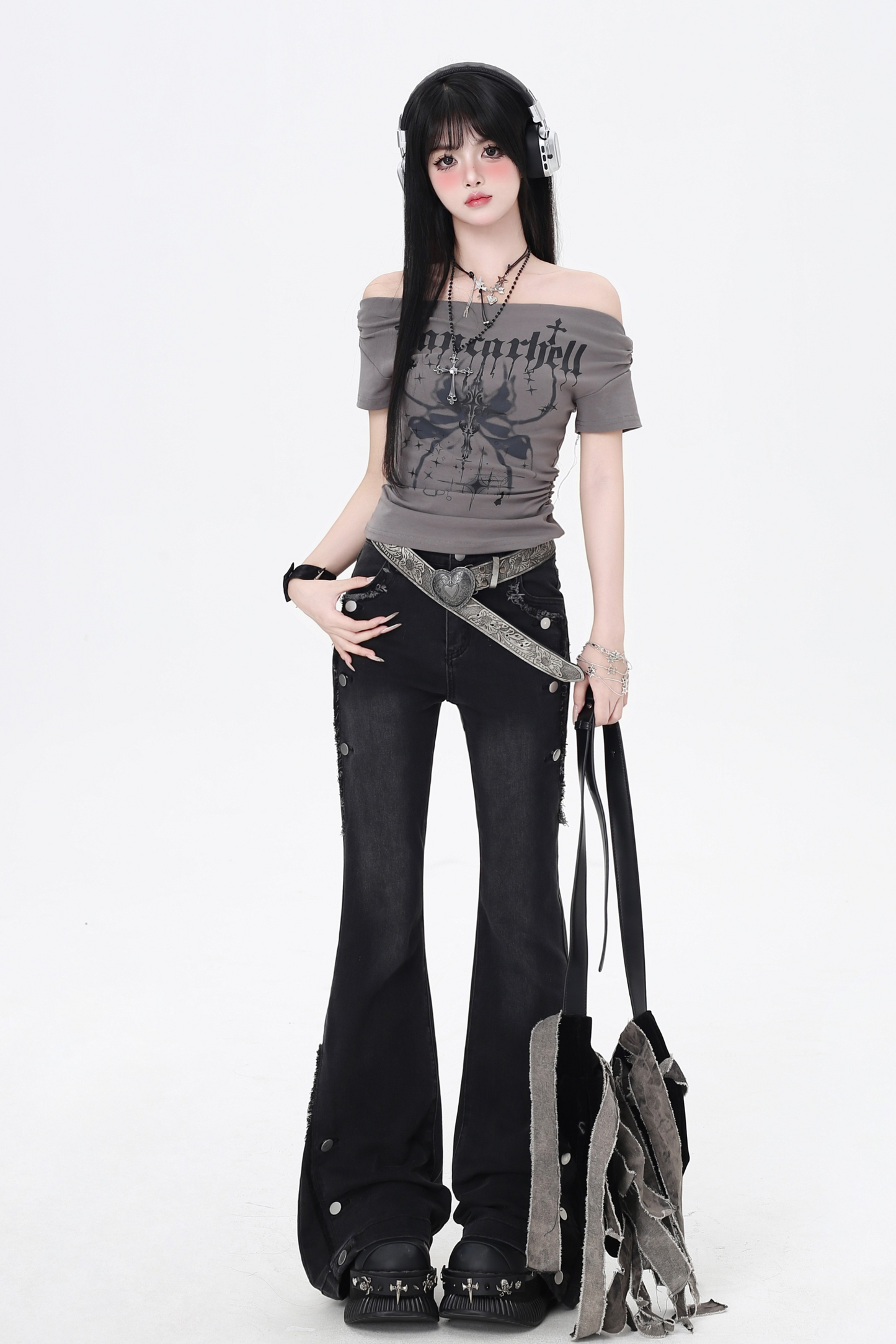 Flared Jeans Waist High Micro Slim Vintage
