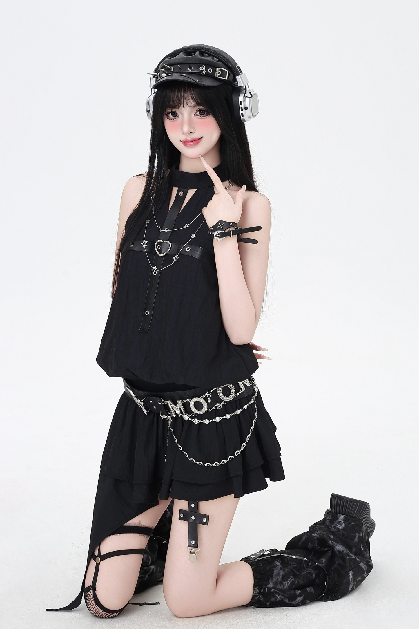 Cross Sleeveless Mine Dress