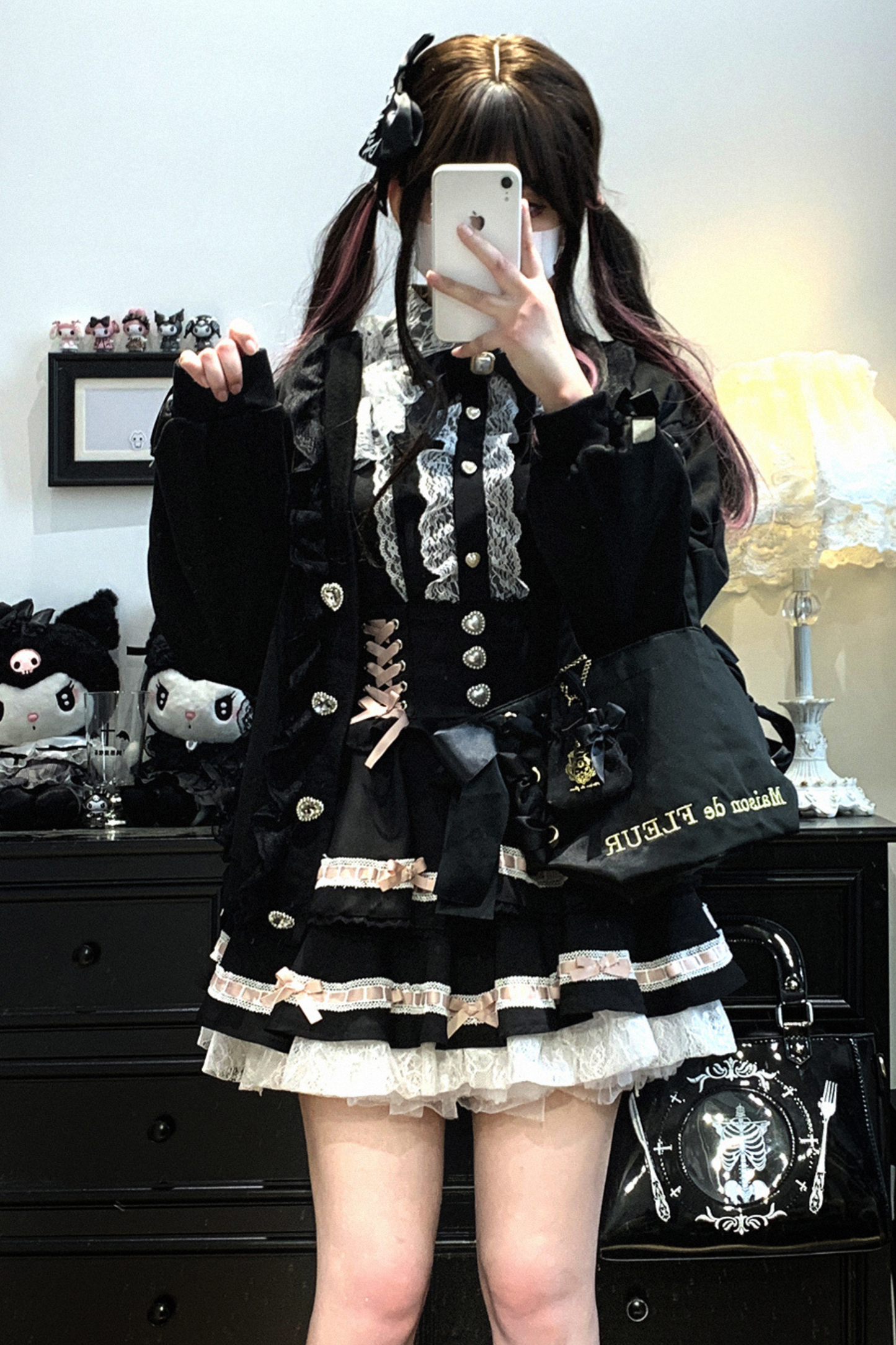 Cardigan Lace Ribbon Bow Loose