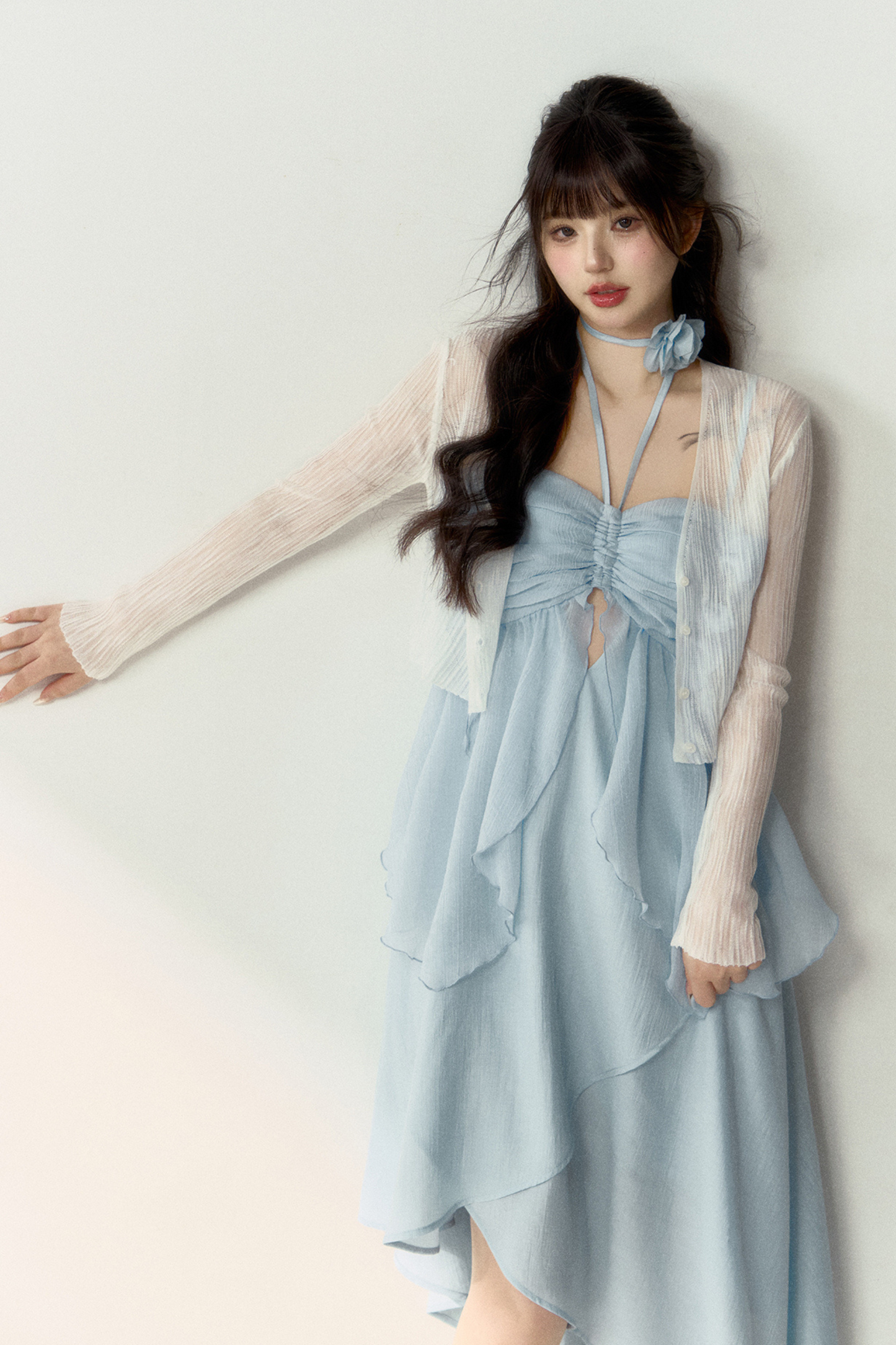 Wind Neck French + Seaside Kleid Neckholder Blume