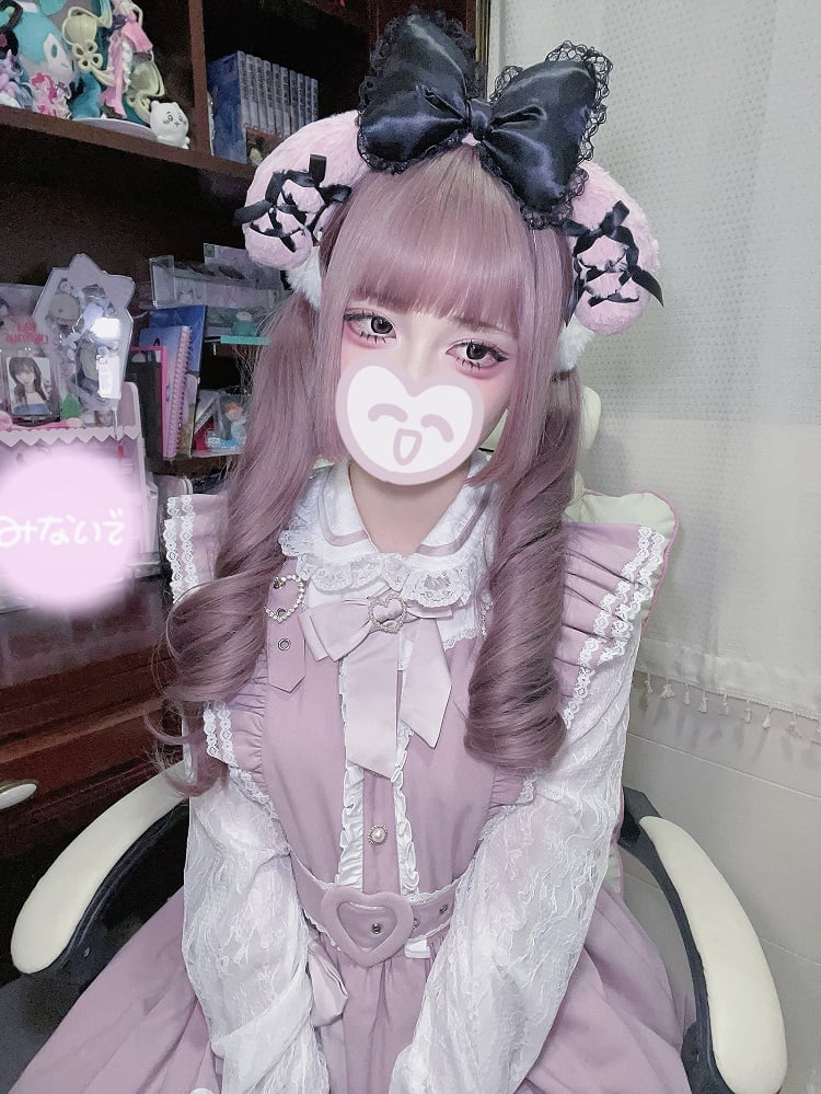 Decorated Details Bowknot Heart Jirai Kei Rhinestone PinkWhite