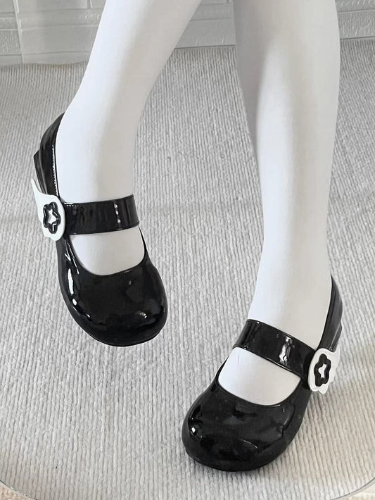 Jirai Kei Schwarze Lolita Star Wing Mary Jane Schuhe