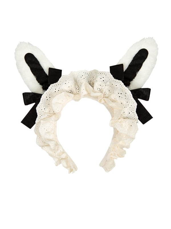 Creamy Removable Plush Bunny Ears Maid Lolita KC