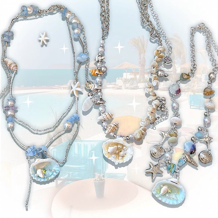 Choker Beads Clearance-Y2K Pendant Shell Sea