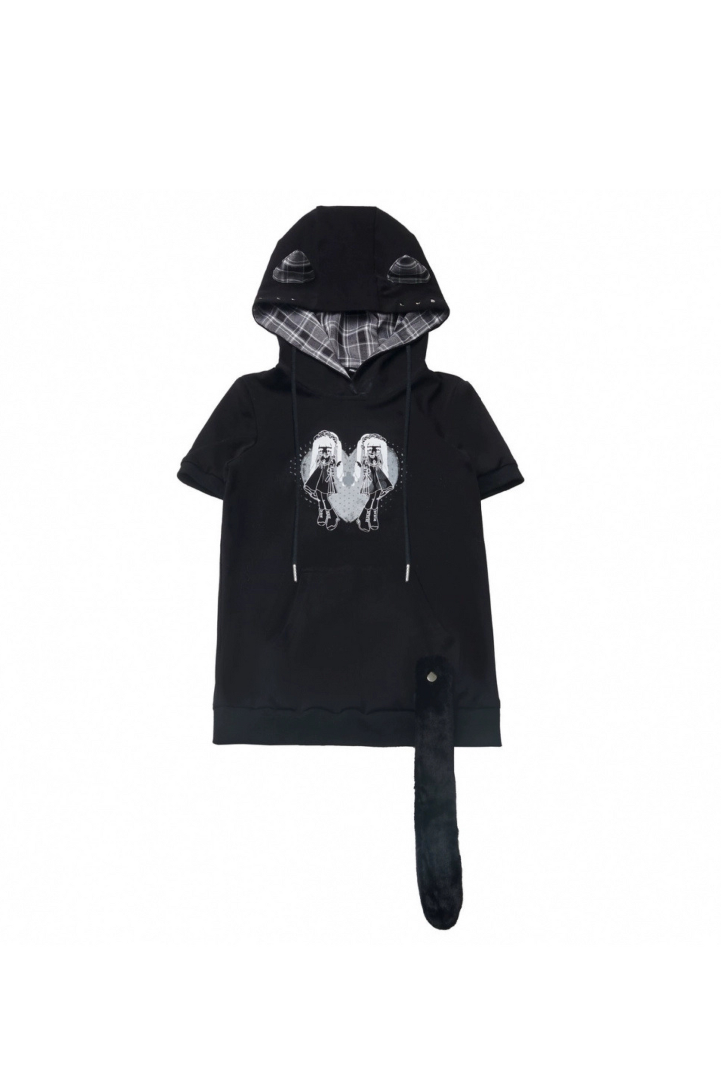+ Half Check Hooded Top Pants Shirt
