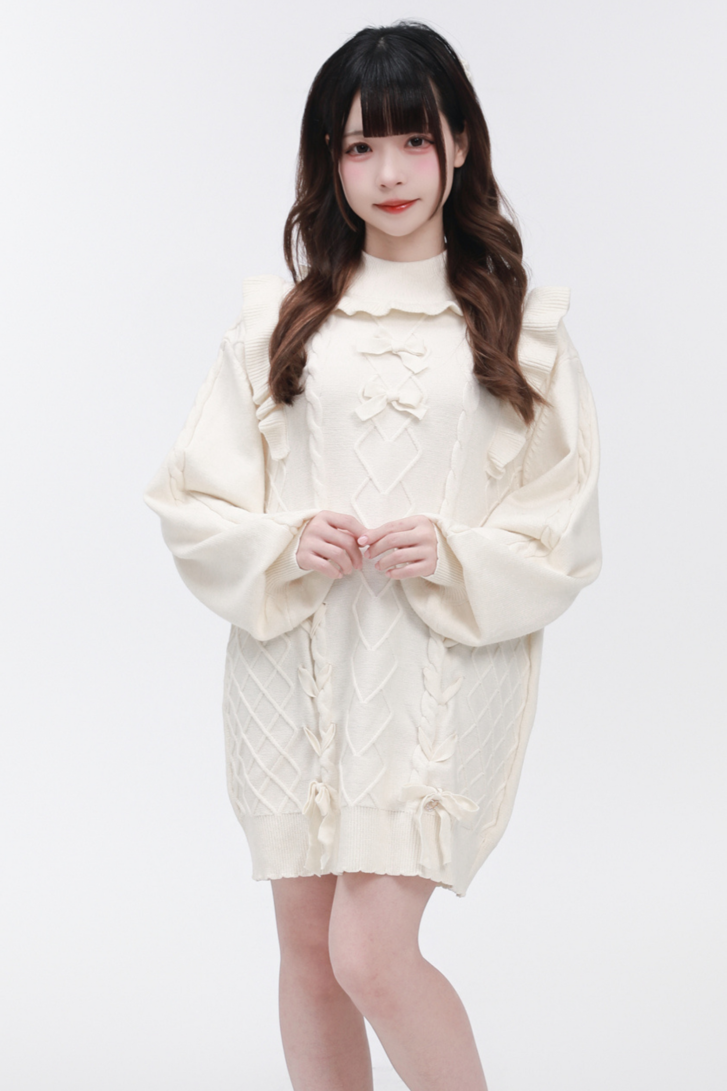 Neck Flying Dress High Sleeve Sweater