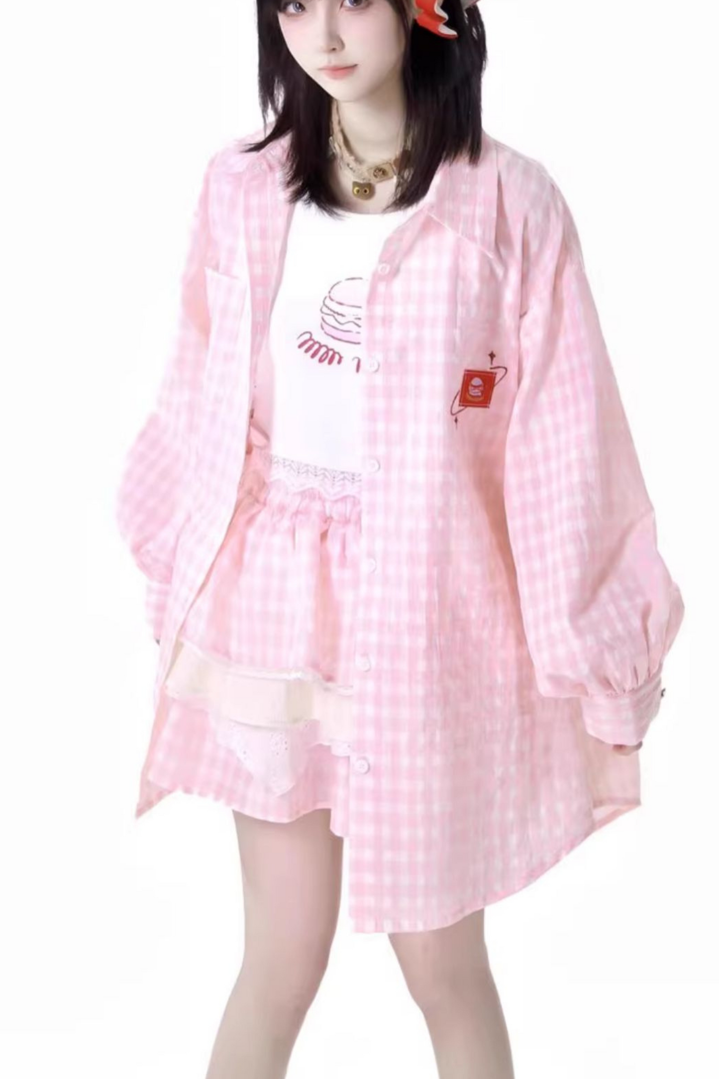 top cake Overshirt sleeveless skirt +