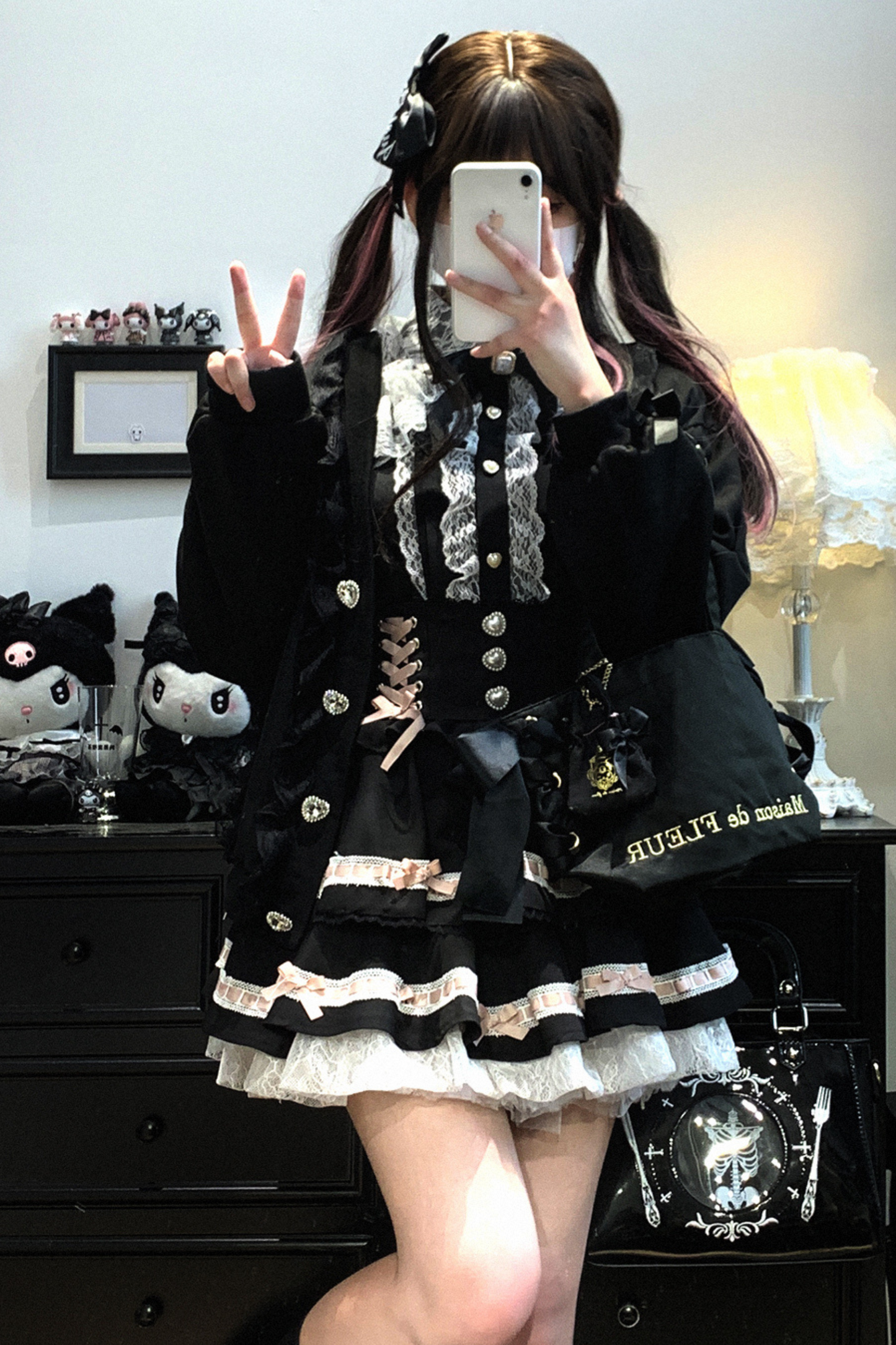 Cardigan Lace Ribbon Bow Loose