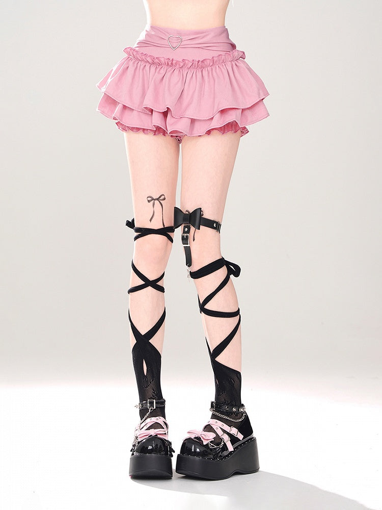 Tiered Mini Skirt Pink A-Line Glamorous
