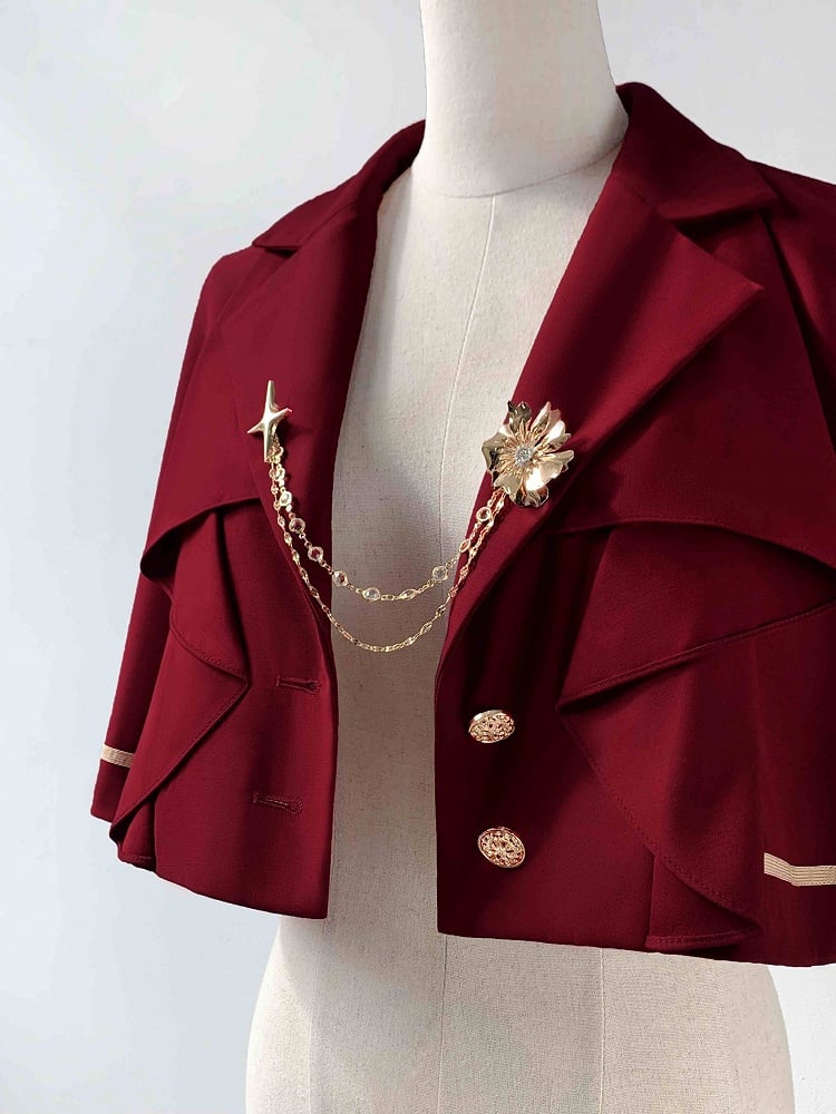 Ouji Red Cape Collar Blazer Lolita