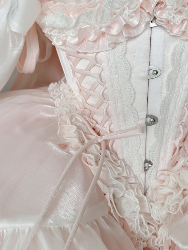 Pink Lace-up Details Corset Belt