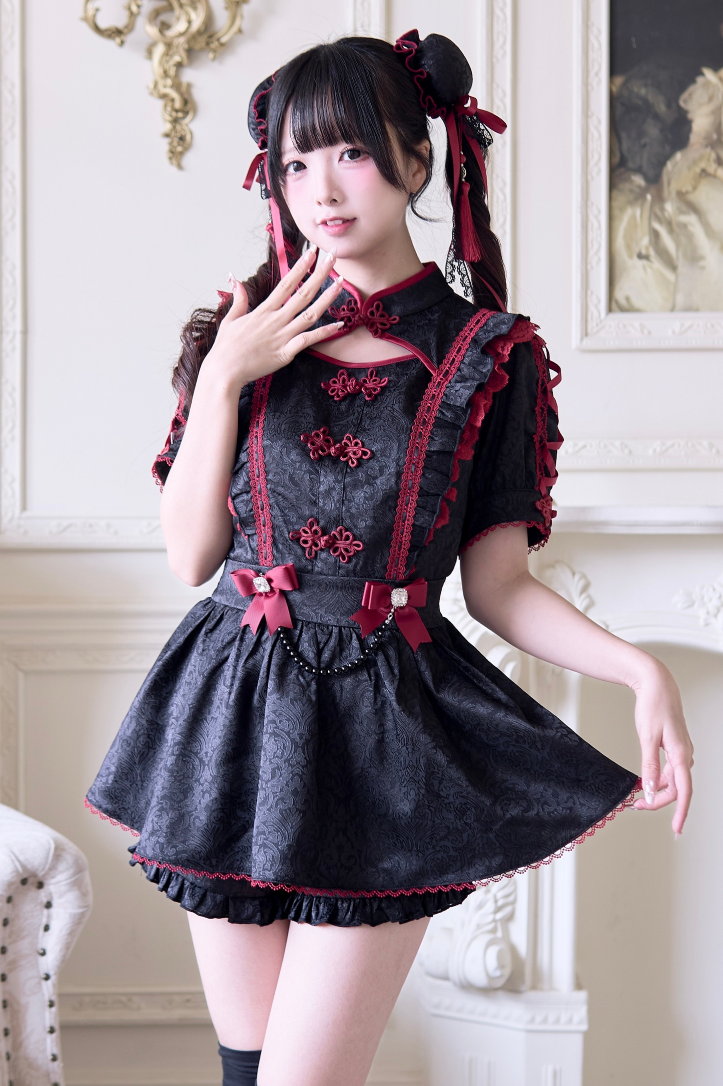Setup of China Bun Hairpins Pair + Sweet