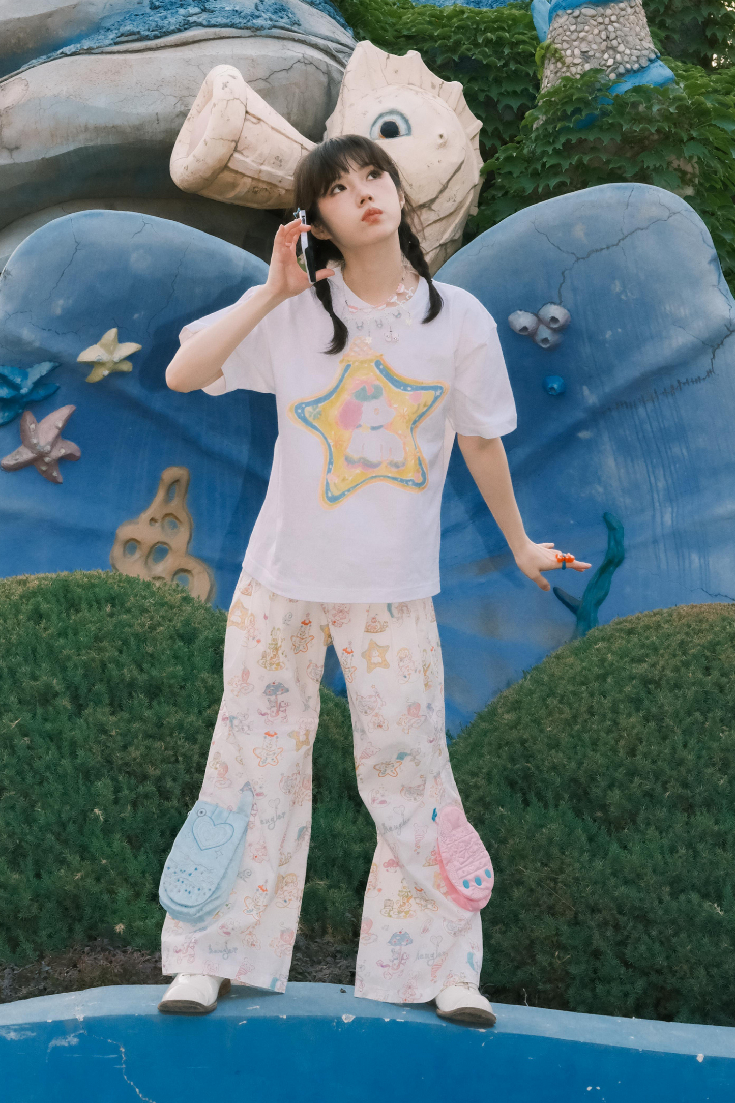 T-Shirt Love mit Sternen-Print