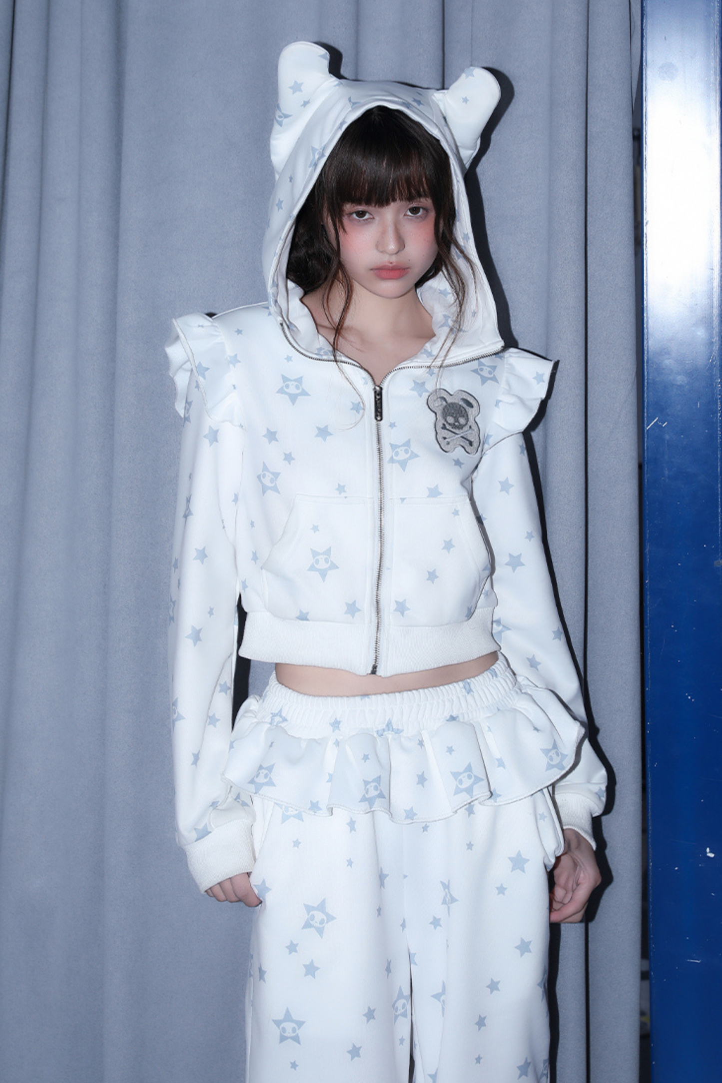 Hoodie Animal Ruffle Pants Loose Ear Hooded +