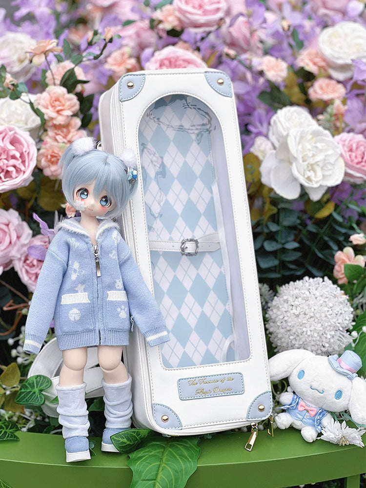 Straps Two BJD Bag Doll 1/4 White with Blue Scale