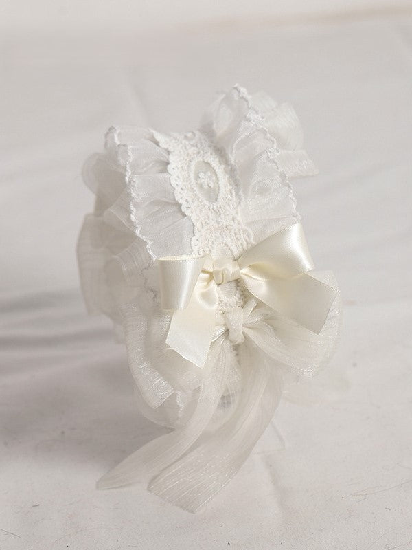 Tulle Yellow Ruffled Black/White/Light KC Bow Lolita Accent with