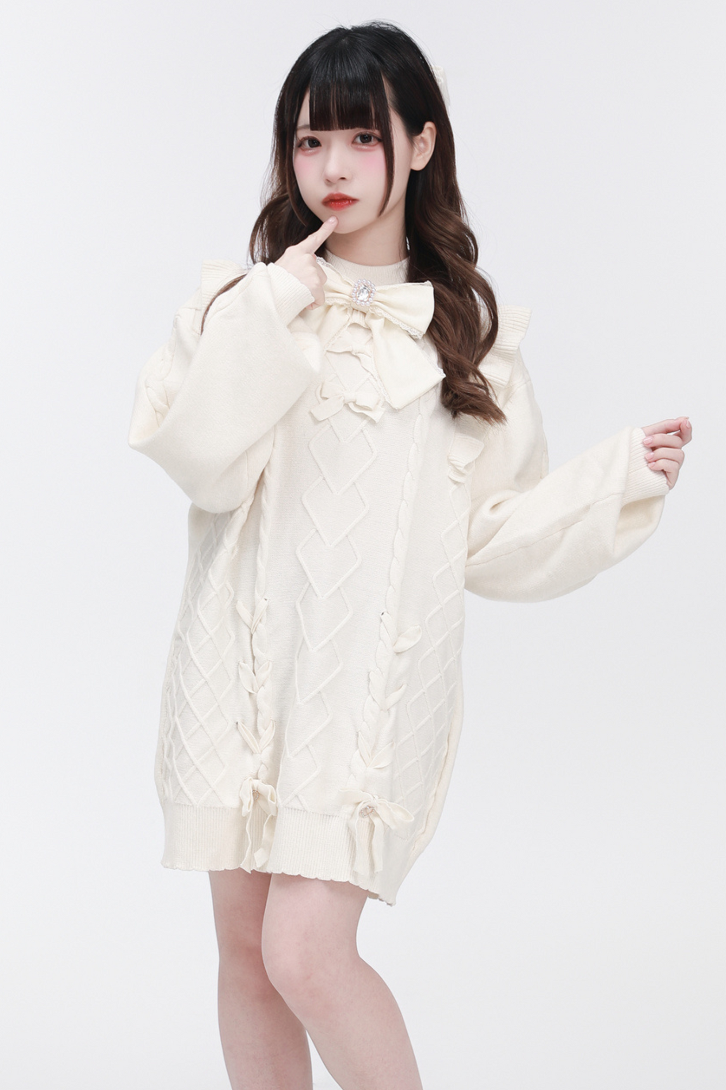 Neck Flying Dress High Sleeve Sweater