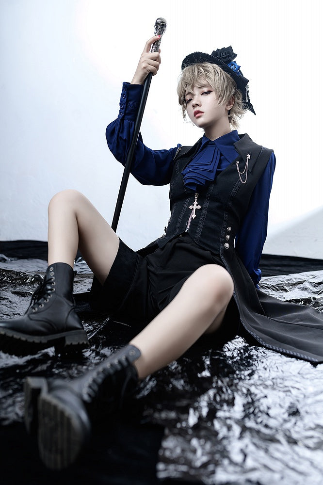 Lolita Waistcoat Tail Fashion Ouji Black