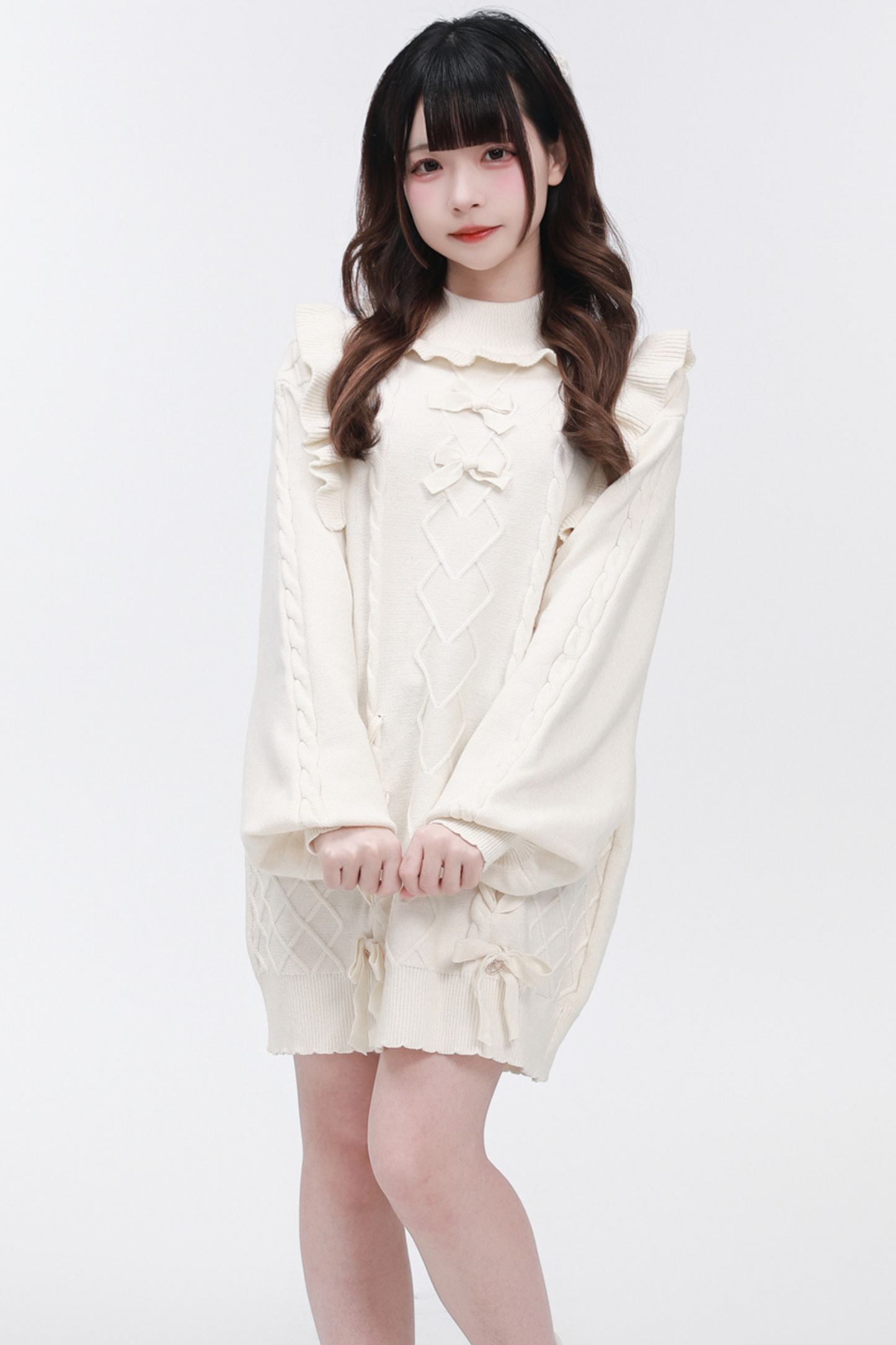 Neck Flying Dress High Sleeve Sweater