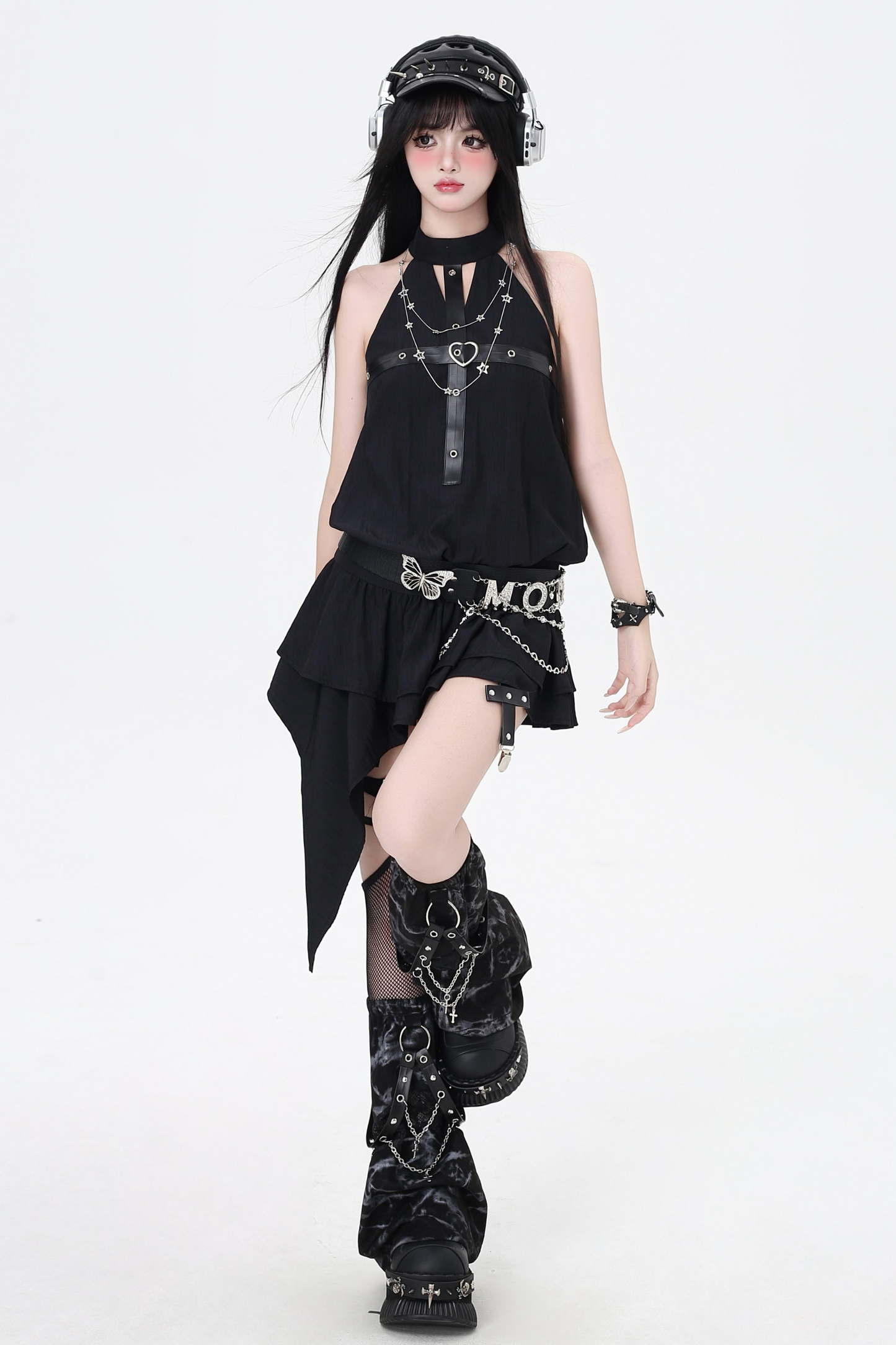 Cross Sleeveless Mine Dress