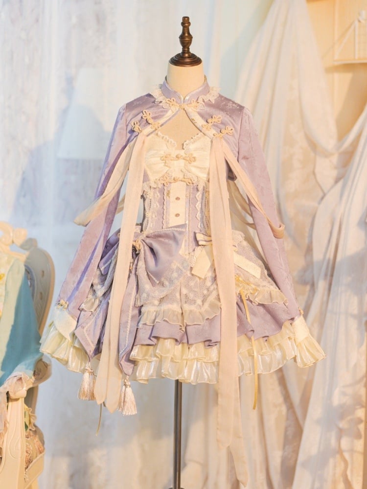 Purple Chinoiserie Style Corset Dress Qi Lolita JSK Set