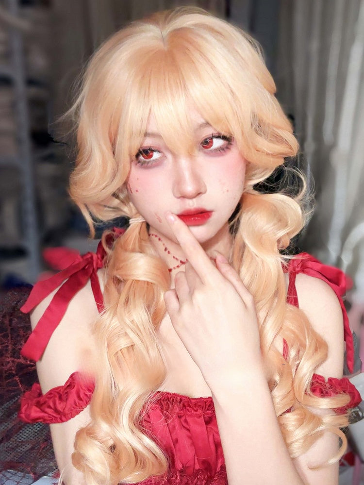 Blonde Length Wavy With 70CM Bangs Air Wig