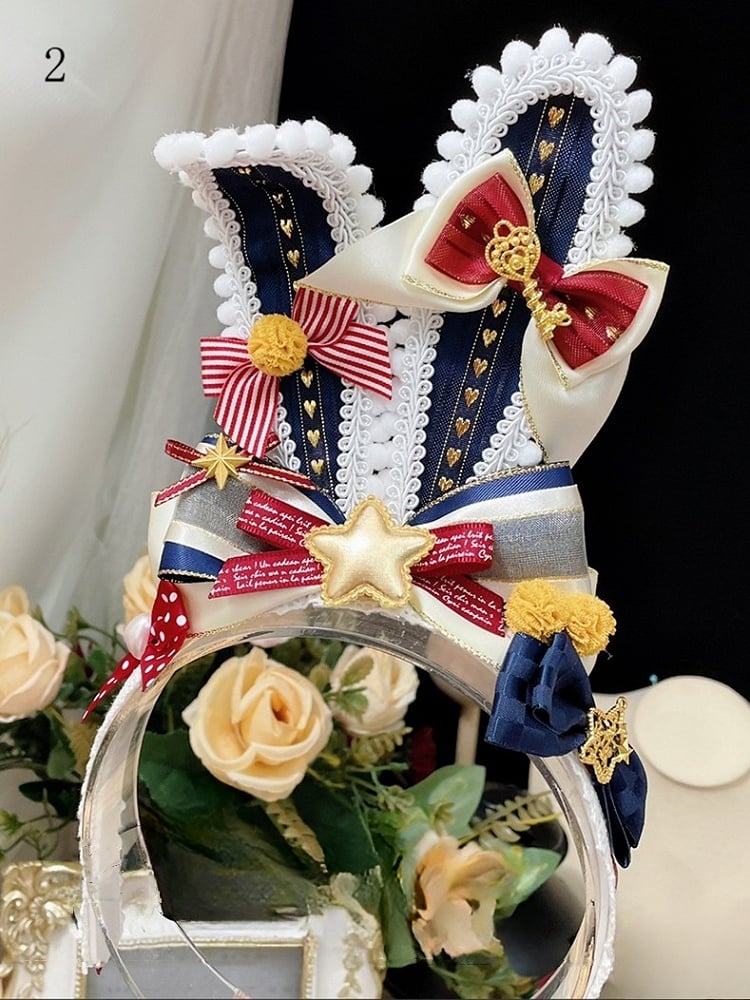 Dekoriert und Optionen Pompon Bunny Details Ohren KC Star Bowknot 2 Zirkus