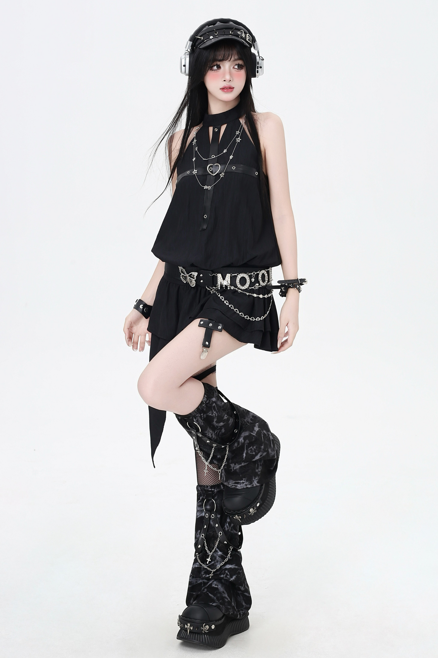 Cross Sleeveless Mine Dress