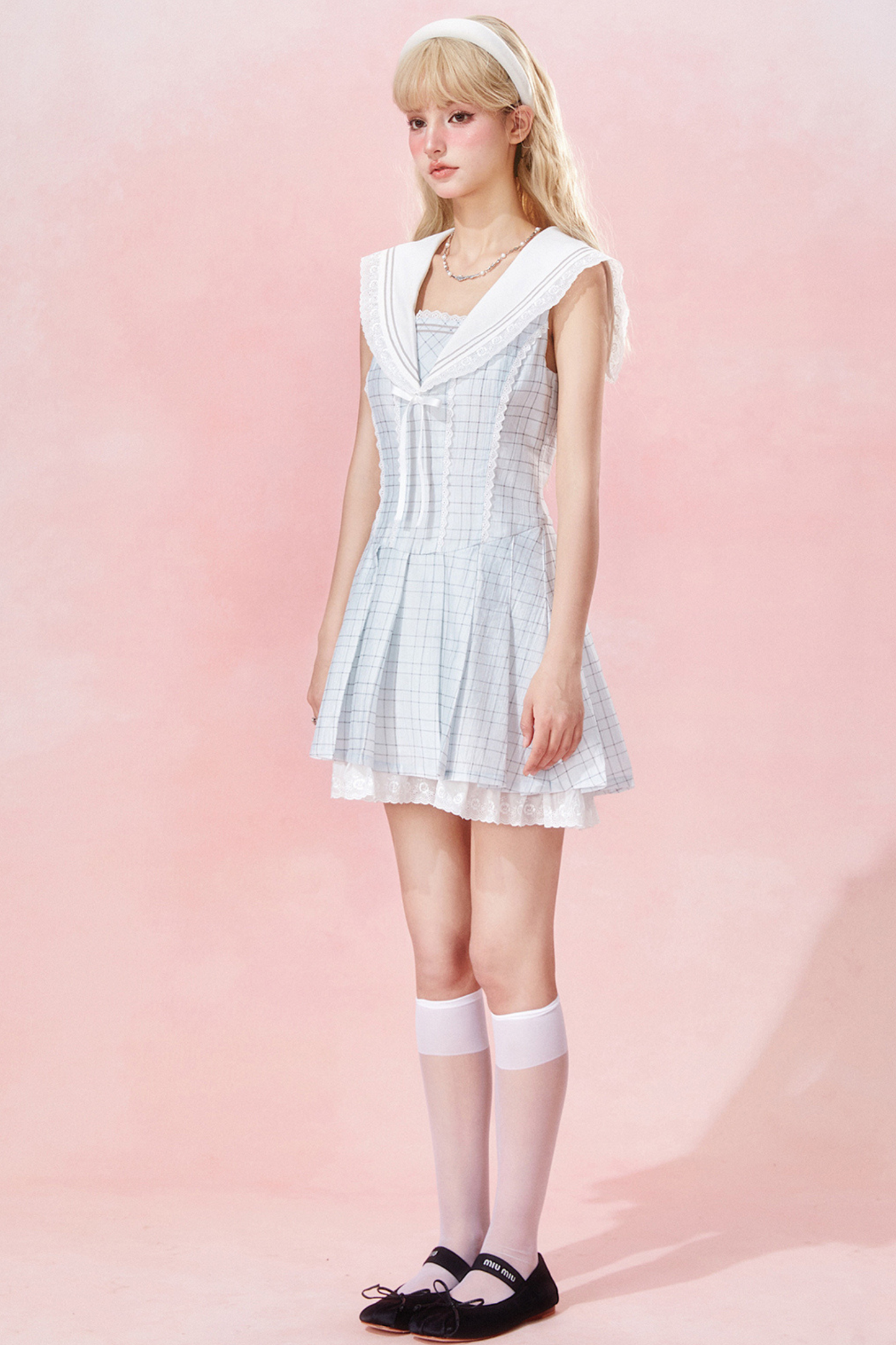 Nautical Dress Sleeveless Chic Check