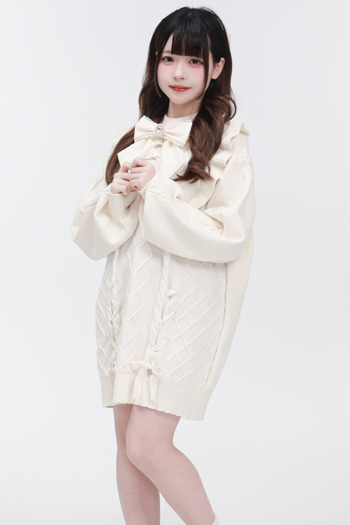 Neck Flying Dress High Sleeve Sweater