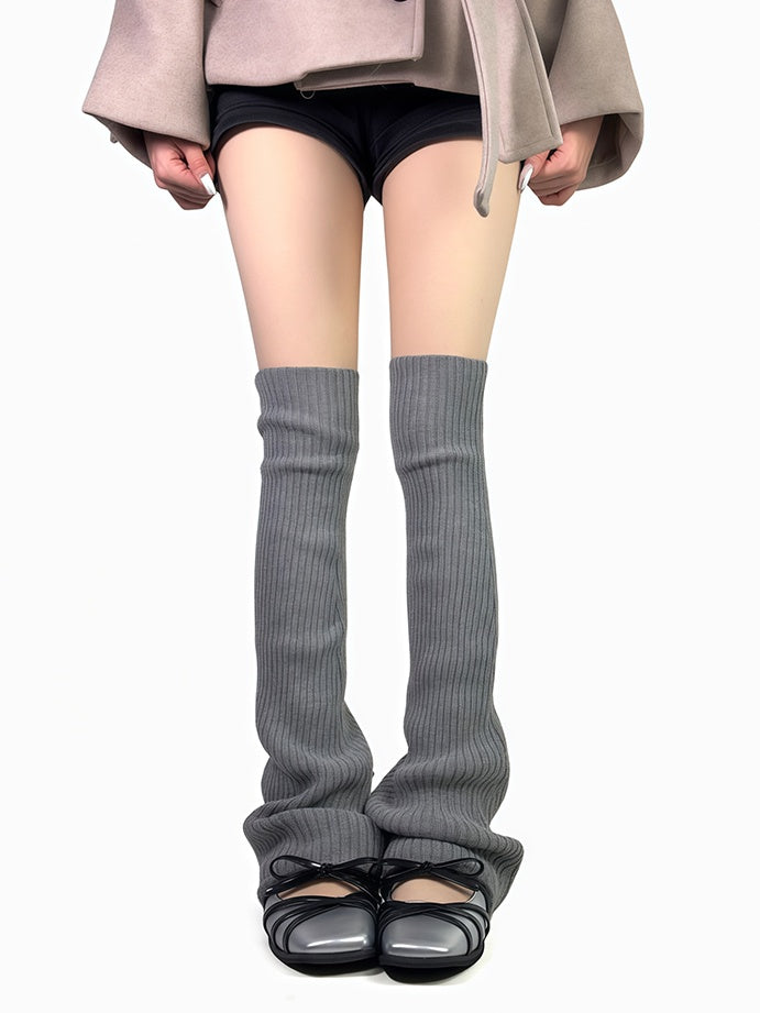 Off-white/Grey/Black Knitted Overknee Leg Warmers LW059