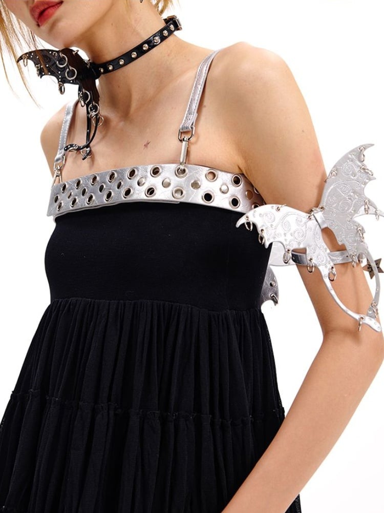 Punk Black/Silver Butterfly Choker