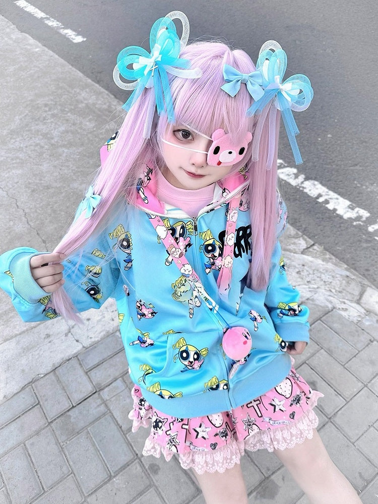 With Full Pink 30CM 70CM + Ponytail Short Double Bangs Clips Length Claw Straight Wig
