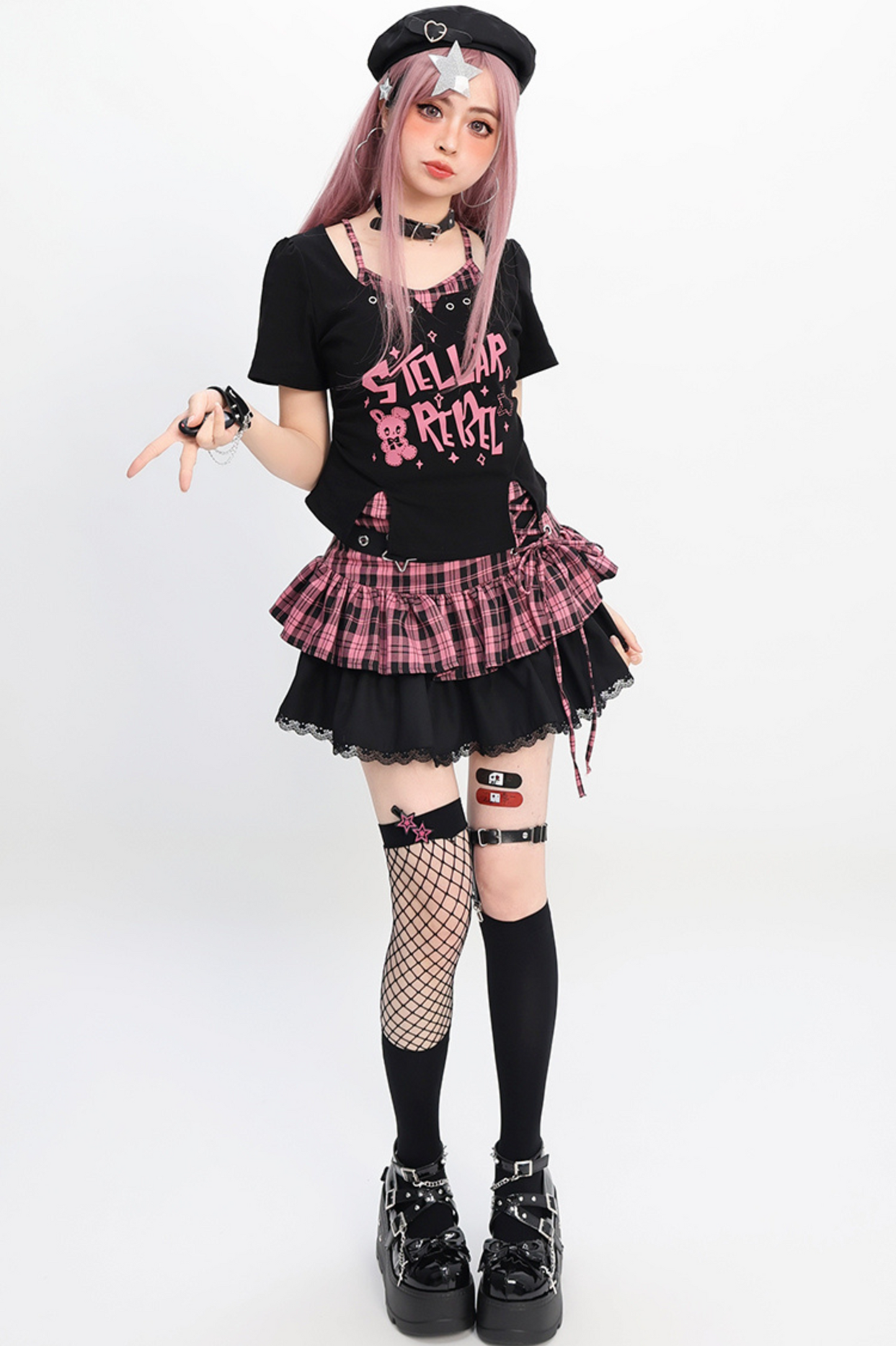 top crop skirt Y2K + checked