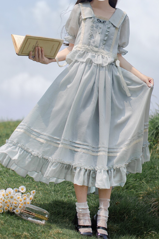 Kragen Französisches Kleid Ice Retro Big