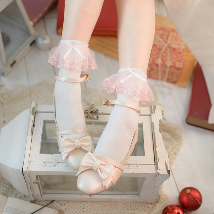 Meerjungfrau Pink Cuffs Lolita Unterknee Strümpfe / Socken