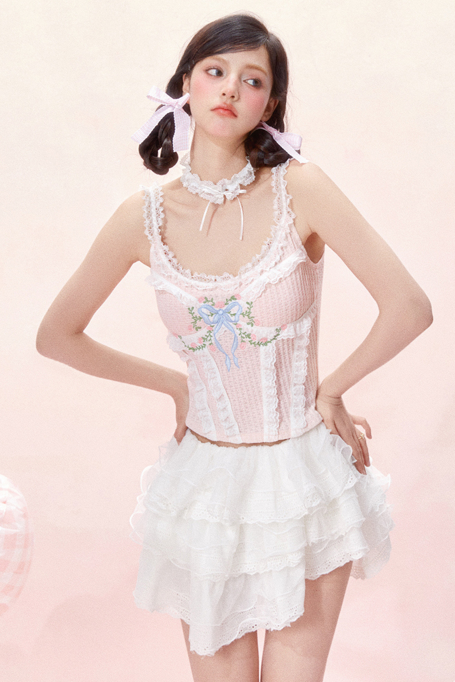 Design Top Corset Lace Sweet Bow