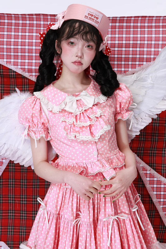 ヴィンテージレトロドットトップ