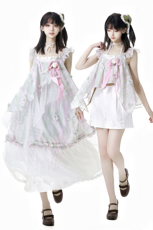 Shorts + Bliss – Ärmelloses Oberteilkleid mit Blumenmuster