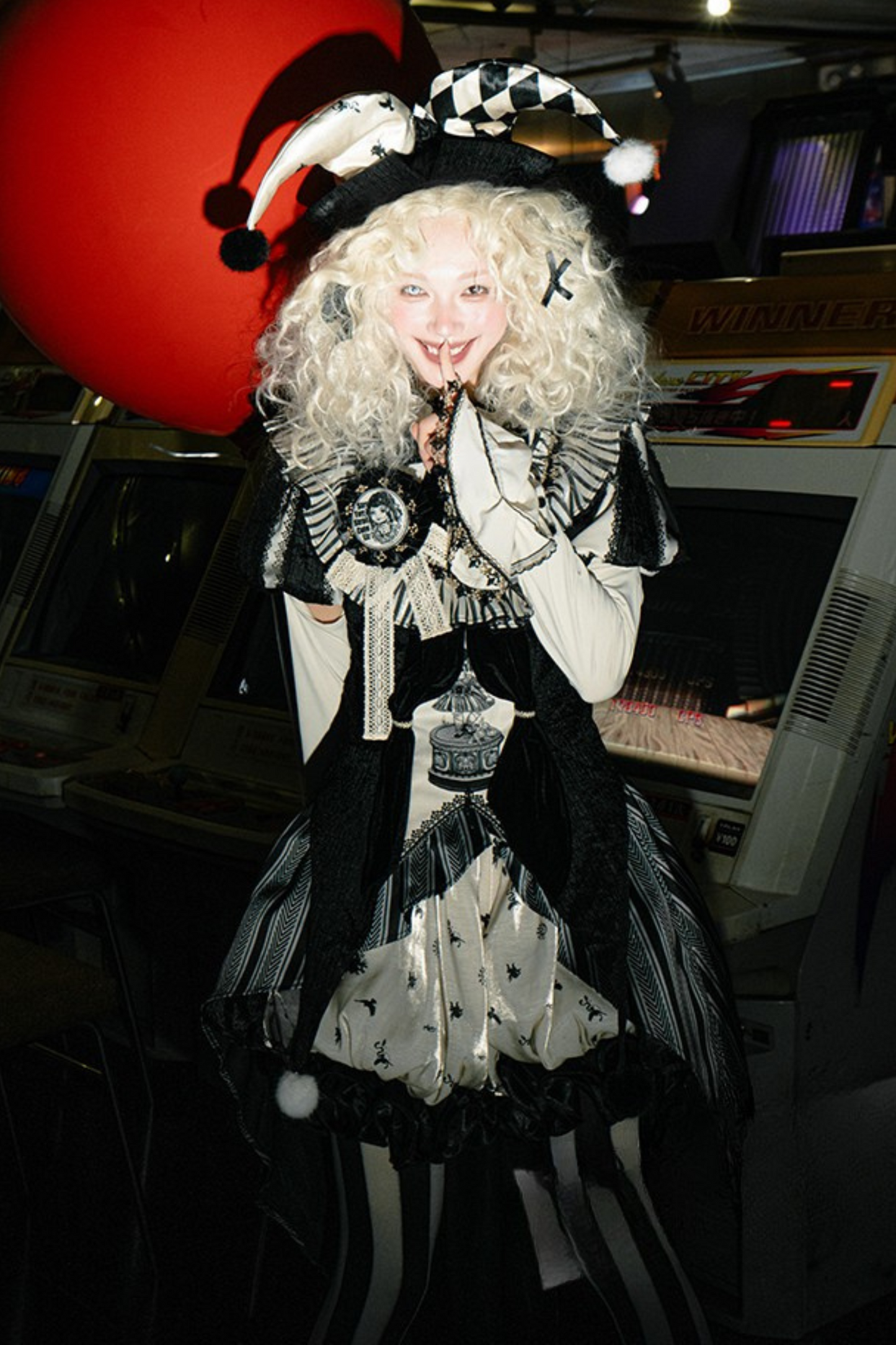 Seltsames Zirkus-Lolita-Set Pierrot Dark