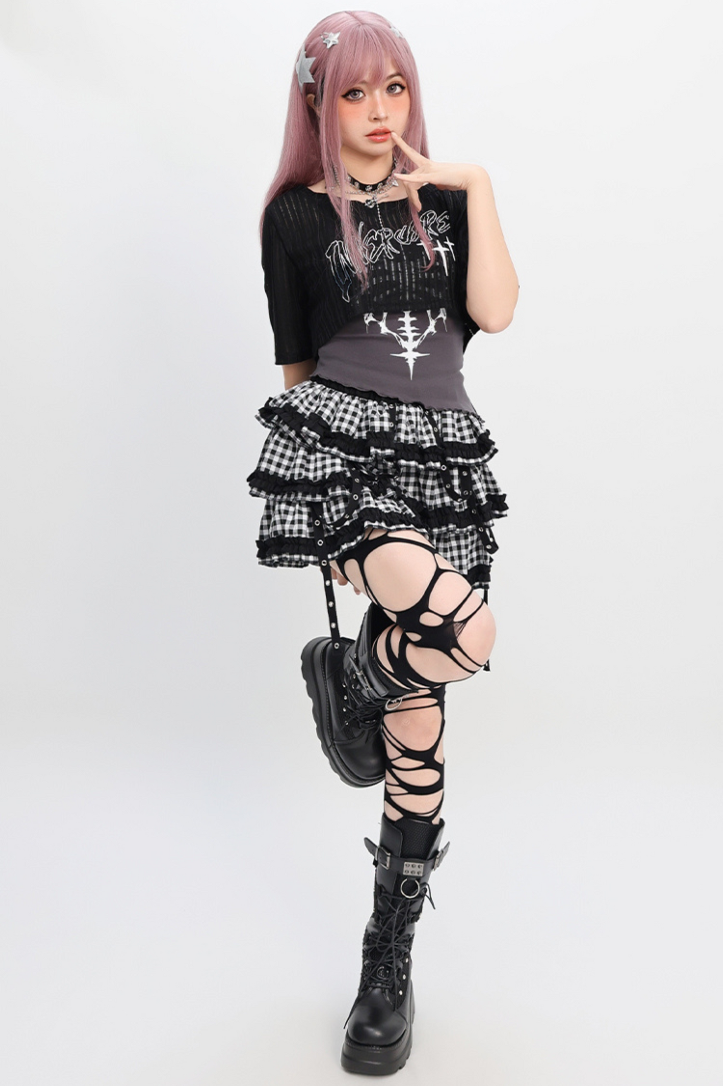 Asian vest Y2K and smock skirt Light