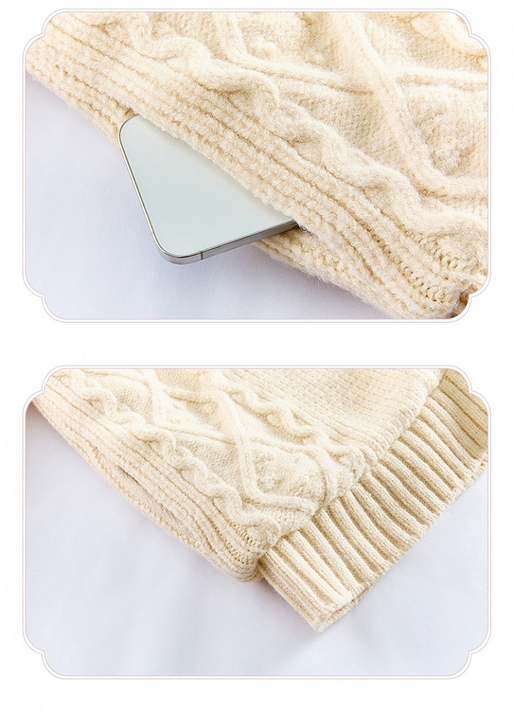 Plush Cardigan Creamy Winter White Cozy Collar Sweater