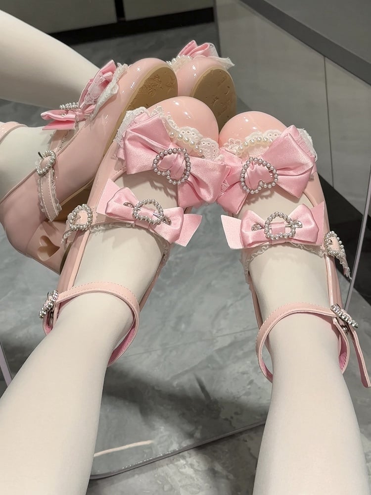 Janes Pink Mary at Heels – Oberteil mit Herz-Schleife und Cut-out