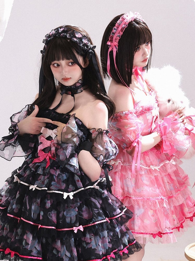/ Black Hairband Blue Pink