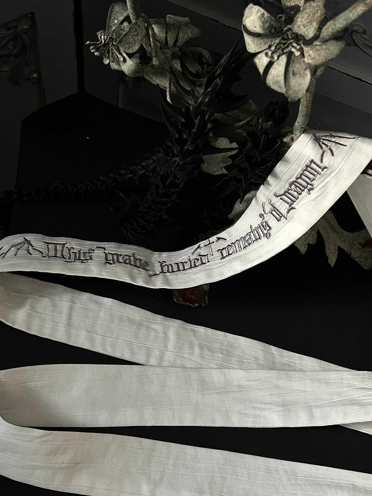 White/Purple/Pink Gothic Lolita Embroidery Waist Belt