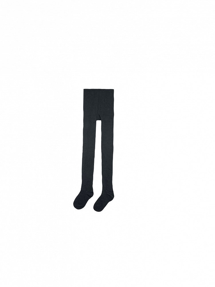 Dunkelgraue/Hellgraue/Rote Winterstrumpfhose mit Punktemuster