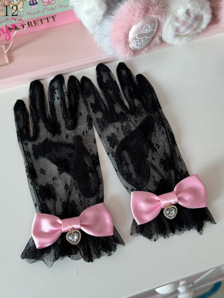 Crown/Heart Bowknot Lace Gloves Options Charm 16